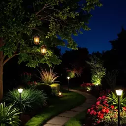 using garden lighting to enhance outdoor aesthetics