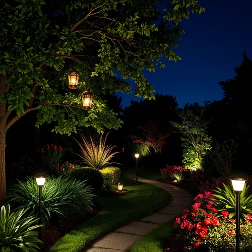 using garden lighting to enhance outdoor aesthetics